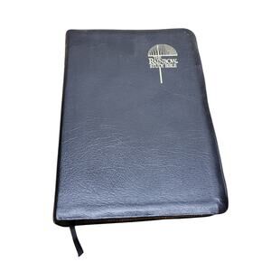 1989 Rainbow Study Bible KJV Black Leather Color Coded Bold Letter Gold Edges